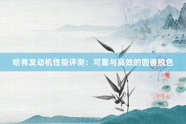 哈弗发动机性能评测：可靠与高效的圆善脱色